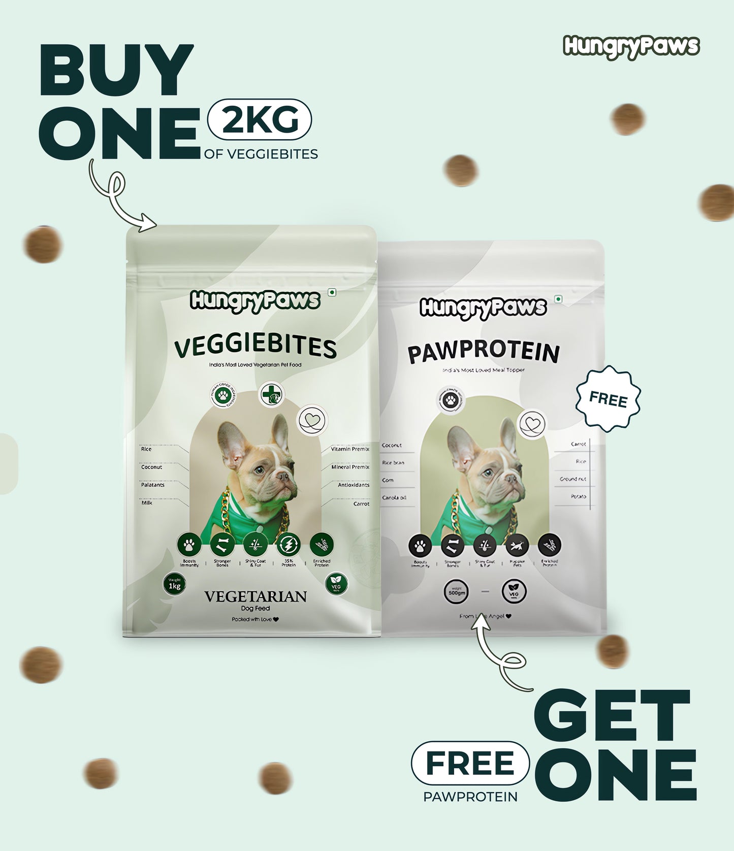 VeggieBites 100% Veg Dog Food For Adult Dogs